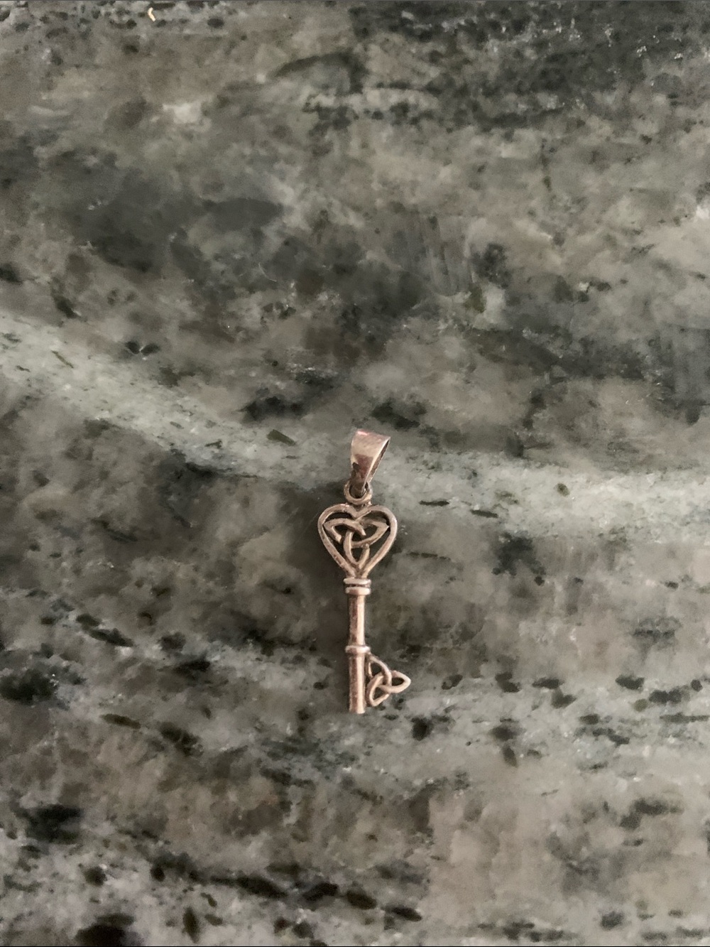 Celtic Heart Key Pendant Necklace or Charm - Sterling silver
